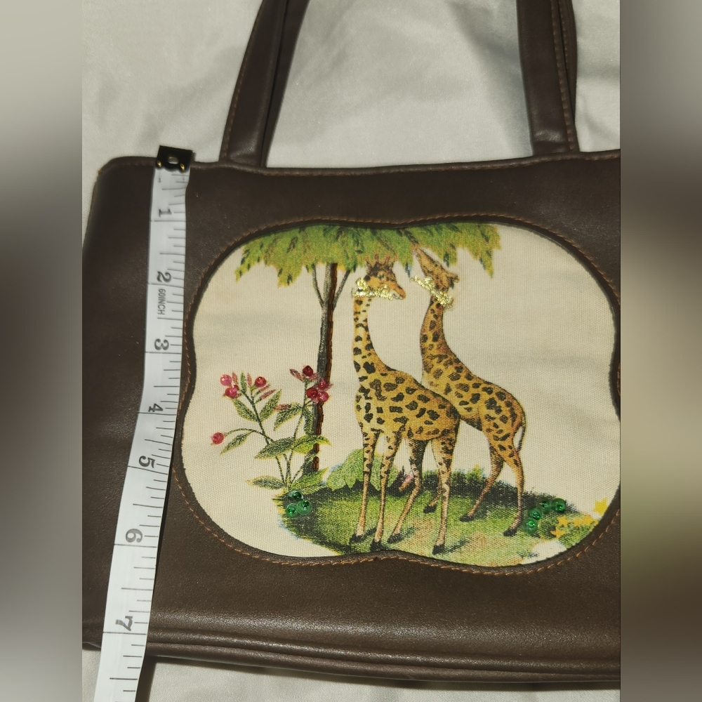 3 for $30* Giraffe Safari Brown Handbag - Picture 6 of 7